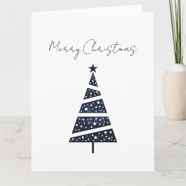 Carte Navy sapin de Noël simple logo  (Devant)