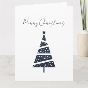 Carte Navy sapin de Noël simple logo 