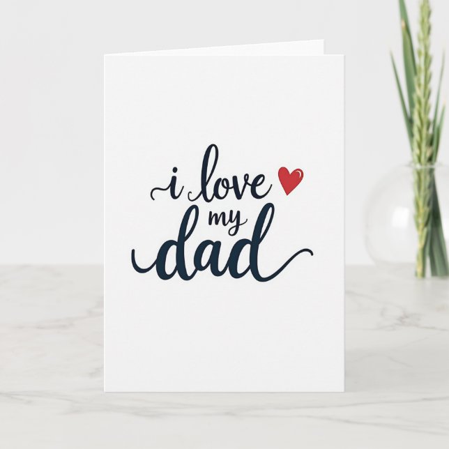 Carte Navy Script J'aime mon papa (Devant)