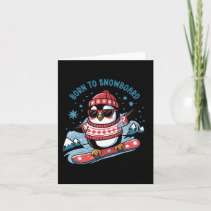 Carte Né À Snowboard Shirt Cool Penguin Snowboard