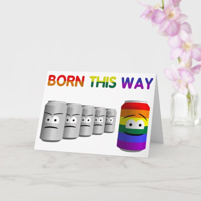 Carte Né ainsi LGBT Rainbow Stripe (Orchidée)