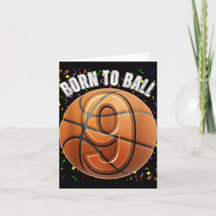 Carte Né Au Basket 9e Anniversaire Neuf Filles Garçon En