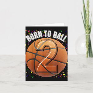 Carte Né Au Basketball 2e Anniversaire Deux Filles Garço