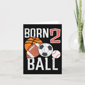 Carte Né Basketball Football 2e anniversaire Toddler Boy