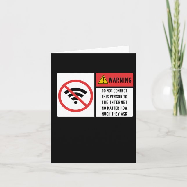 Carte Ne Connectez Pas Cette Personne À Internet Non Com (Devant)