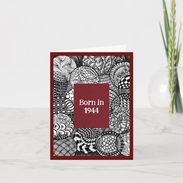 Carte Né en 1944 Anniversaire Fun Facts (Devant)