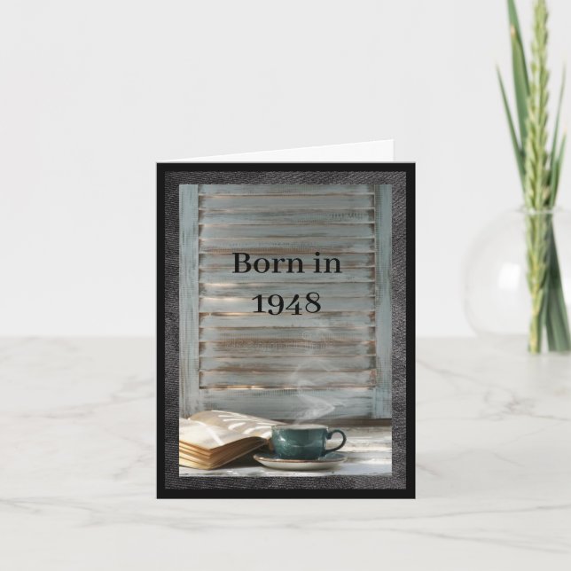 Carte Né en 1948 Anniversaire faits amusants (Devant)