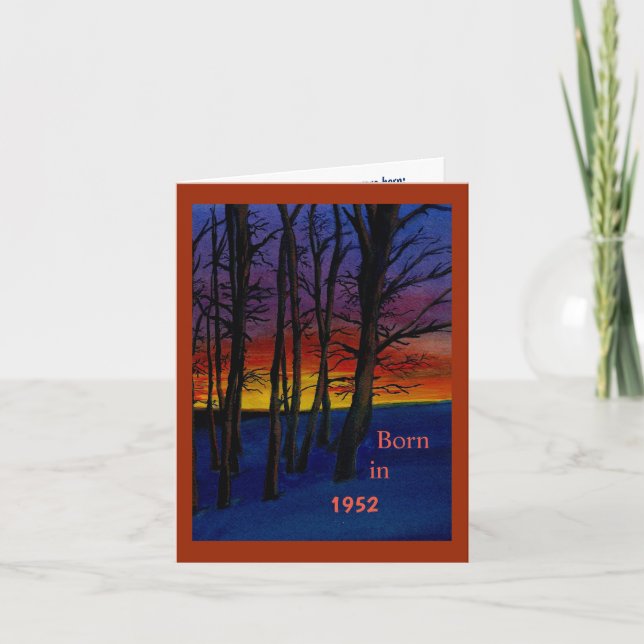 Carte Né en 1952 Anniversaire Fun Facts (Devant)