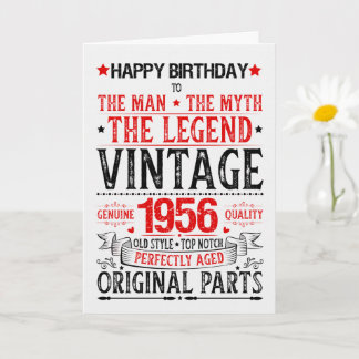 Carte Né en 1956 Anniversaire l'Homme le Mythe la Légend