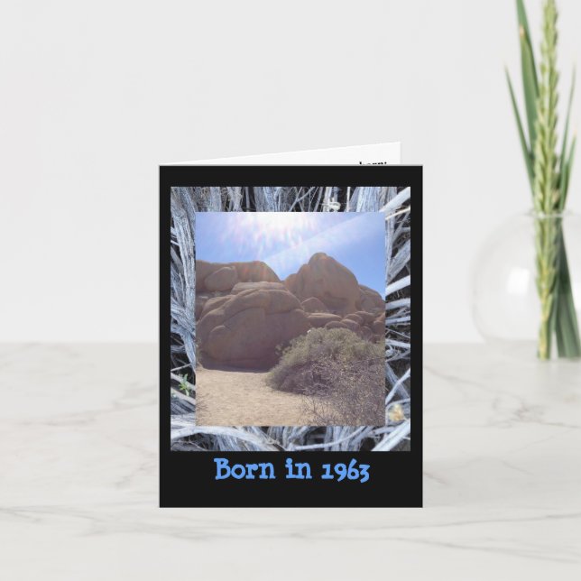 Carte Né en 1963 Anniversaire faits amusants (Devant)