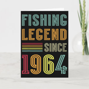 Carte Né en 1964 Anniversaire Pêcheur Rétro Vintage 1964