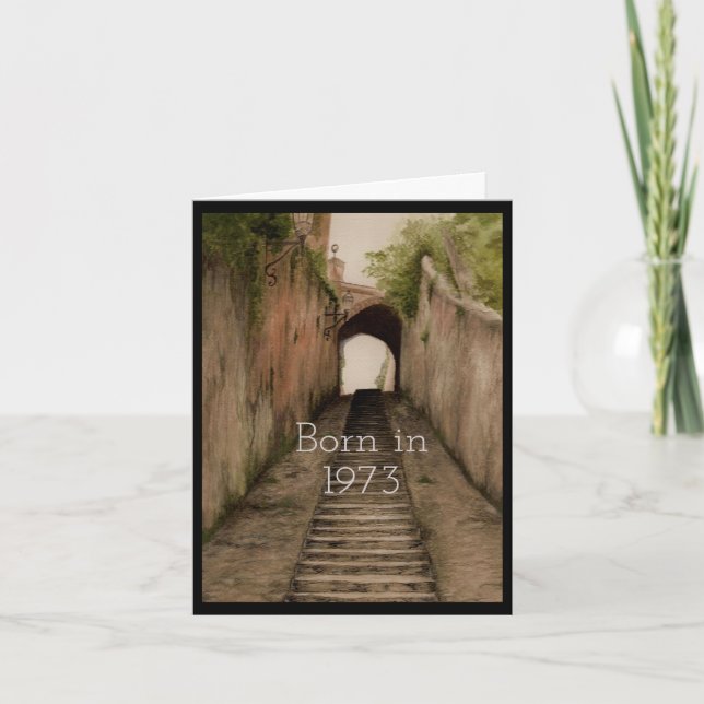 Carte Né en 1973 Anniversaire faits amusants (Devant)