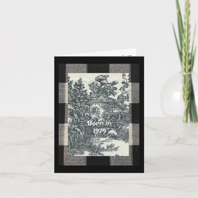 Carte Né en 1979 Anniversaire Fun Facts (Devant)