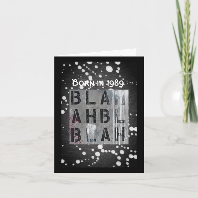 Carte Né en 1989 Birthday Fun Facts Card (Devant)