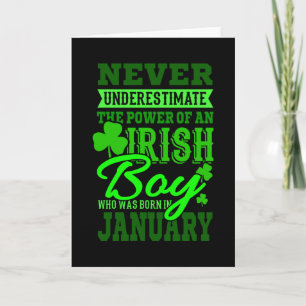 Carte NÉ EN JANVIER Anniversaire Irish Boy Men Papa