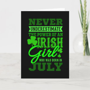 Carte NÉ EN JUILLET Anniversaire Irlandais Femme Maman