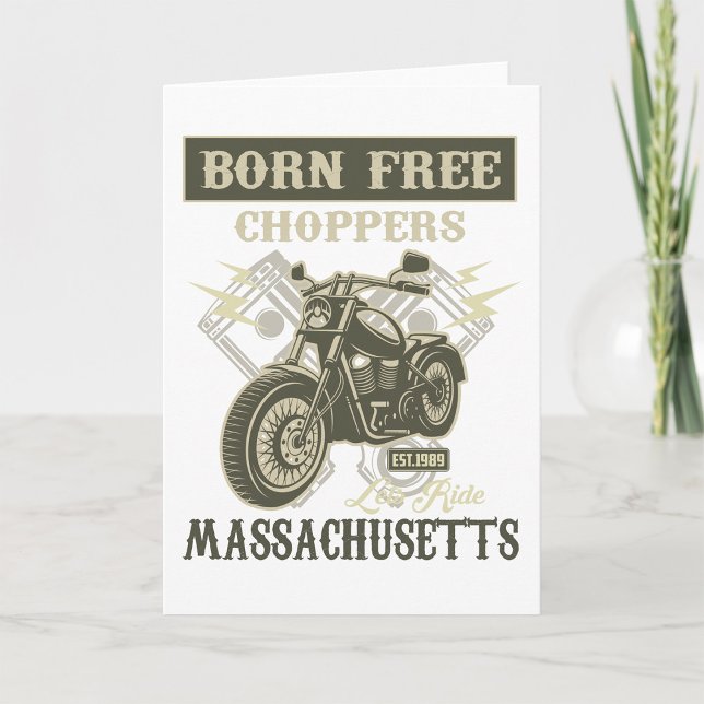 Carte Né Free Choppers Motorcycle Massachusetts (Créateur téléchargé)