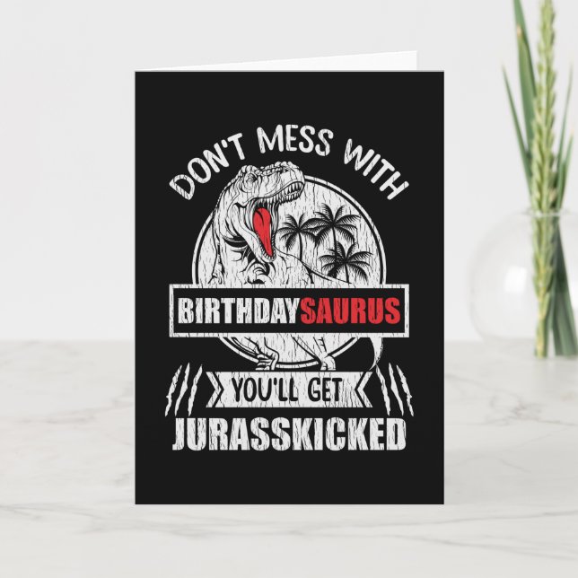 Carte Ne manquez pas avec Anniversaire Saurus Dinosaur F (Devant)