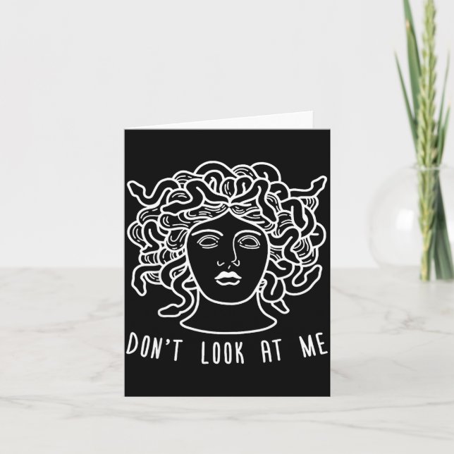 Carte Ne Me Regarde Pas Méduse Drôle De Cheveux De Serpe (Devant)