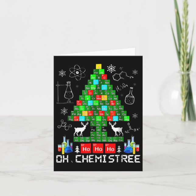 Carte Né Oh Chemistree Drôle de Noël scientifique arbre  (Devant)