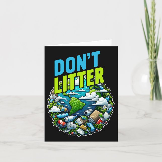 Carte Ne pas jeter de détritus Anti-détritus Non Environ (Devant)
