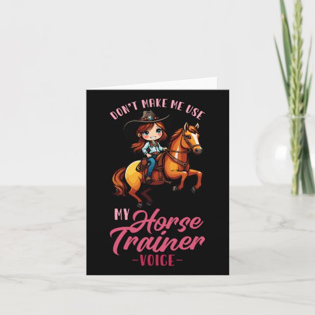 Carte Ne Pas Me Faire Utiliser Mon Entraîneur De Cheval  (Devant)