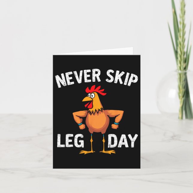 Carte Ne pas passer Jour de la Jambe Gym Rooster Drôle E (Devant)
