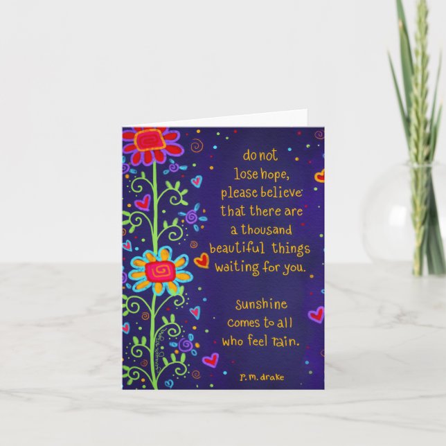 Carte Ne perds pas espoir Encouragement Jolie Fleur (Devant)