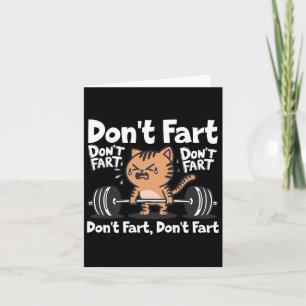 Carte Ne pète pas Funny Fitness Fitness Cat Entraînement