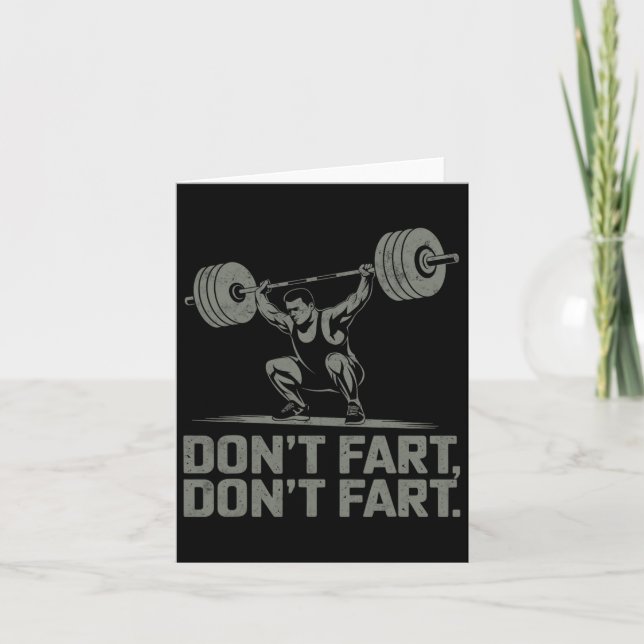 Carte Ne pète pas Funny Weightlift Joke Gym Humour trava (Devant)