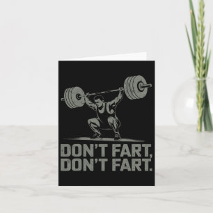 Carte Ne pète pas Funny Weightlift Joke Gym Humour trava