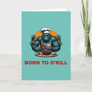 Carte Né pour être un maître du barbecue G'rill Fun Pun