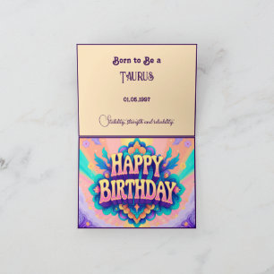 Carte Né pour être un Taurus pour anniversaire