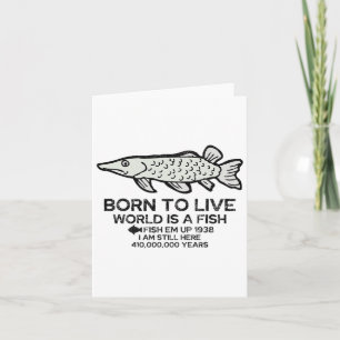 Carte Né Pour Vivre Dans Le Monde Est Un Poisson Drôle P