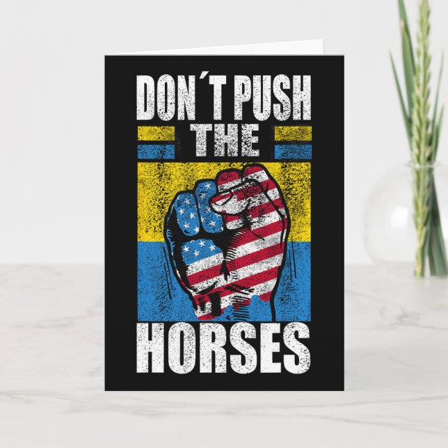 Carte Ne poussez pas les chevaux - Citation drôle de mem (Devant)