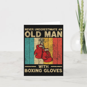 Carte Ne Sous-Estimez Jamais Un Vieux Homme Vintage Boxe