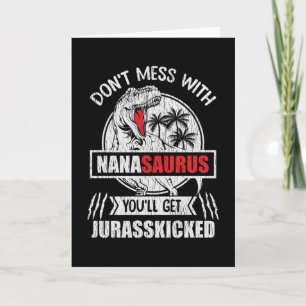 Carte Ne touchez pas à Nana Saurus Famille de dinosaures