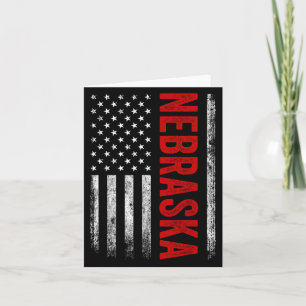 Carte Nebraska Vintage Us Drapeau Américain Rétro Pour L