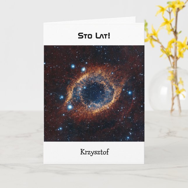 Carte nébuleuse d'anniversaire Polonaise (Fleur jaune)