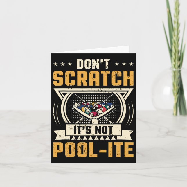 Carte N'Écratez Pas Son Pas De Pool-ite Snooker Billiard (Devant)