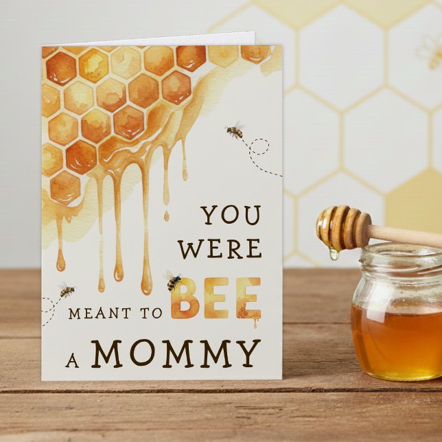 Carte Née pour être une maman en nid d'abeille pour la f (Meant to Bee a Mom Honeycomb Mother's Day Card
)