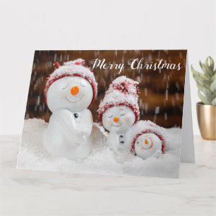 Carte Neige de Noël en famille