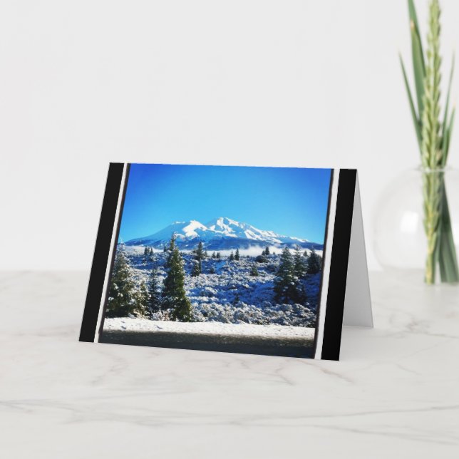 Carte Neige d'hiver à Mount Shasta, CA (Devant)