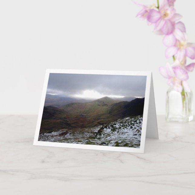 Carte Neige sur le Mont Snowdon Paysage, Pays de Galles (Orchidée)