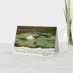 Carte Nénuphar de sympathie avec verset des Écritures