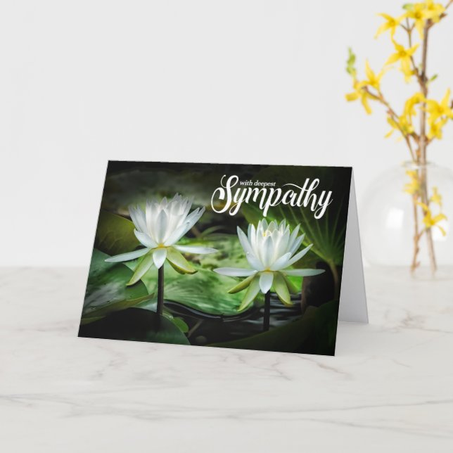 Carte Nénuphars blancs de sympathie (Fleur jaune)