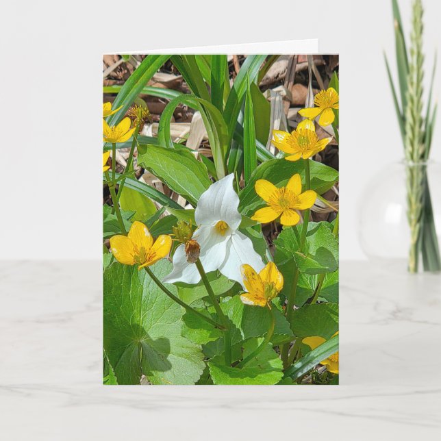 Carte Nénuphars et Trillium d'anniversaire (Devant)