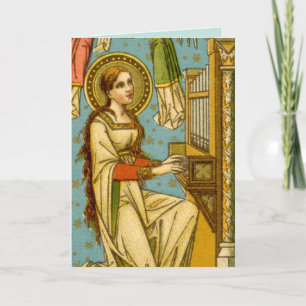 Carte Néo-gothique Ste Cecilia de Rome (détail; BNG 02)