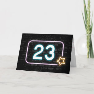 Carte Neon 23e anniversaire Connexion Mur de briques