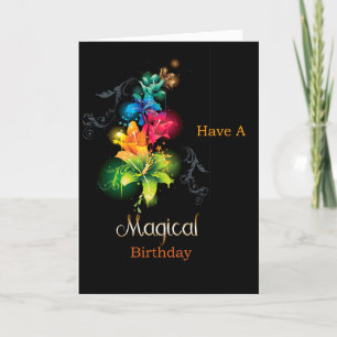 Carte Neon Couleur Imaginaire Fleurs Anniversaire